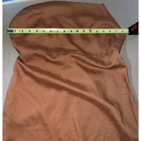 Zara Strappy Back Orange Dress Women's Medium Spaghetti Strap Linen Blend NWT - Picture 7 of 9